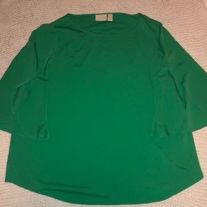 Chico’s Green flowly top w/ open flowly sleeves 3